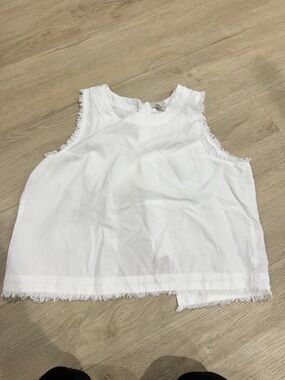 Thread & Supply White Cotton Top with Subtle Label Detail